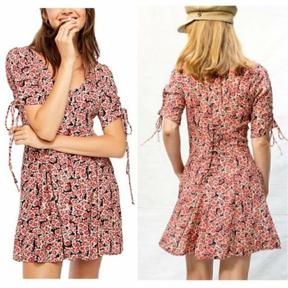 NEW $128 Free People Laced Up Mini Dress Large - Picture 3 of 16